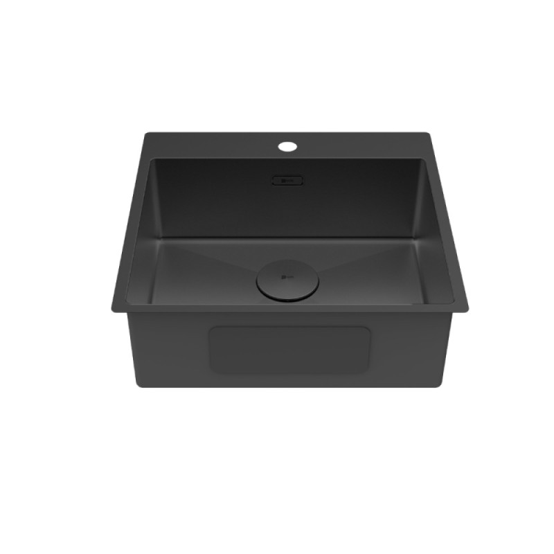 Кухонная мойка Lemark Janga 540 9932112, 54 см, PVD-покрытие, нержавеющая сталь, черный матовый