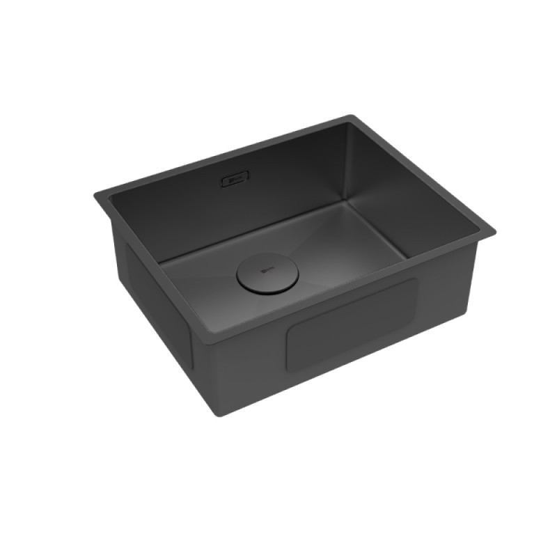 Кухонная мойка Lemark Olanga 540 9932128, 54 см, нержавеющая сталь, PVD-nano покрытие, черный матовый