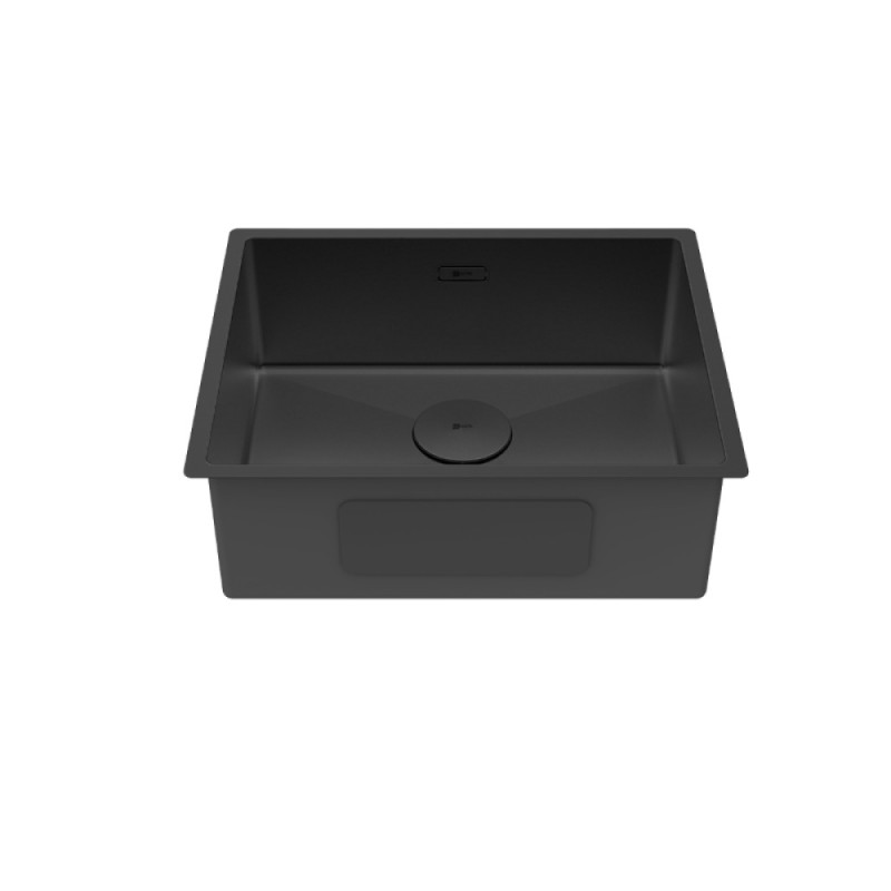 Кухонная мойка Lemark Olanga 540 9932128, 54 см, нержавеющая сталь, PVD-nano покрытие, черный матовый