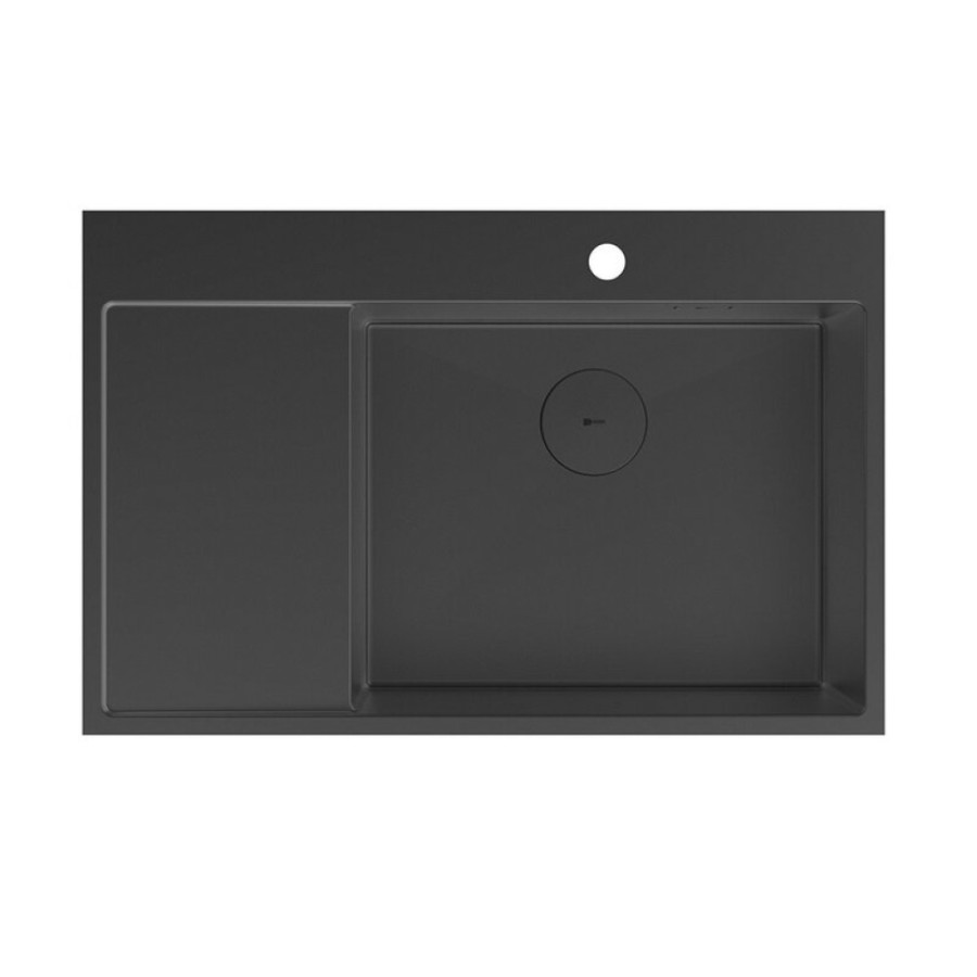 Кухонная мойка Lemark Kezadra 780L/P 9932152/9932156, 78 см, левая/правая, нержавеющая сталь, PVD-nano покрытие, черный матовый