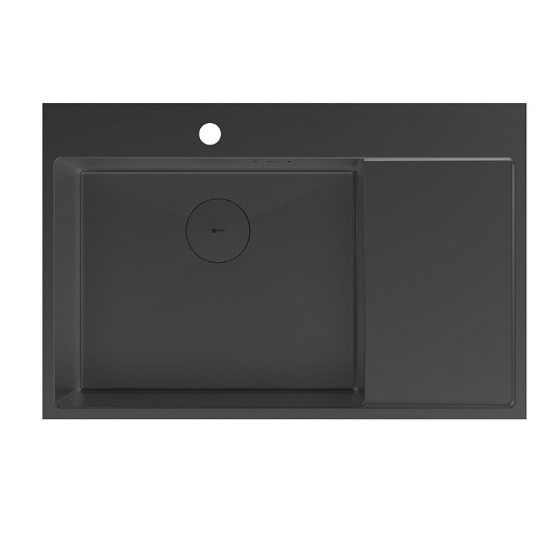 Кухонная мойка Lemark Kezadra 780L/P 9932152/9932156, 78 см, левая/правая, нержавеющая сталь, PVD-nano покрытие, черный матовый