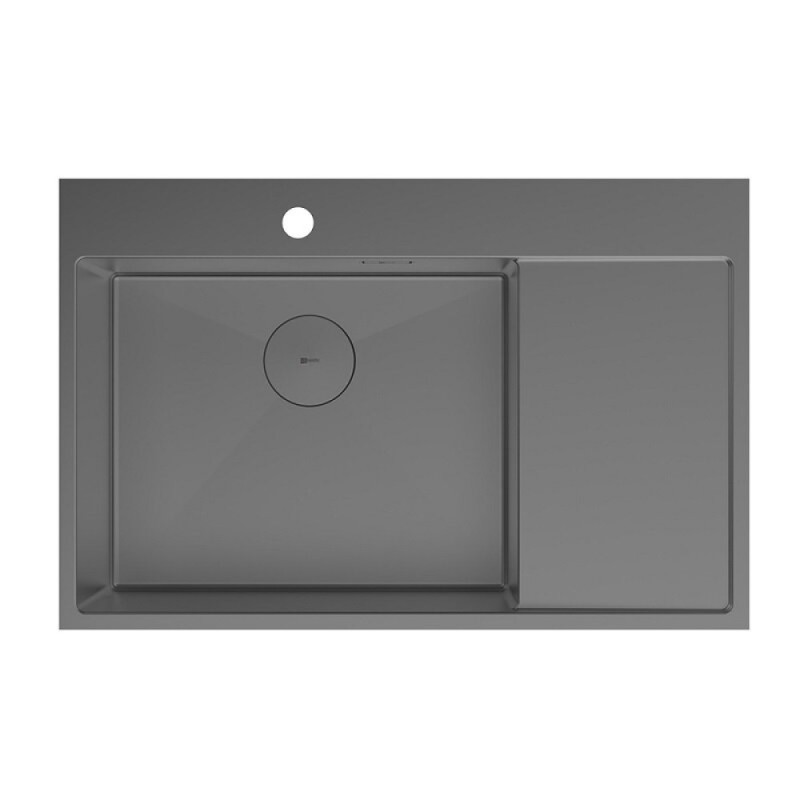 Кухонная мойка Lemark Kezadra 780L/P 9936151/9936155, 78 см, левая/правая, нержавеющая сталь, PVD- nano покрытие, графит