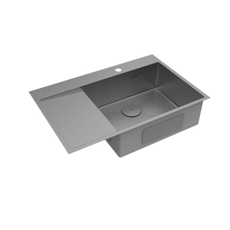 Кухонная мойка Lemark Kezadra 780L/P 9936151/9936155, 78 см, левая/правая, нержавеющая сталь, PVD- nano покрытие, графит