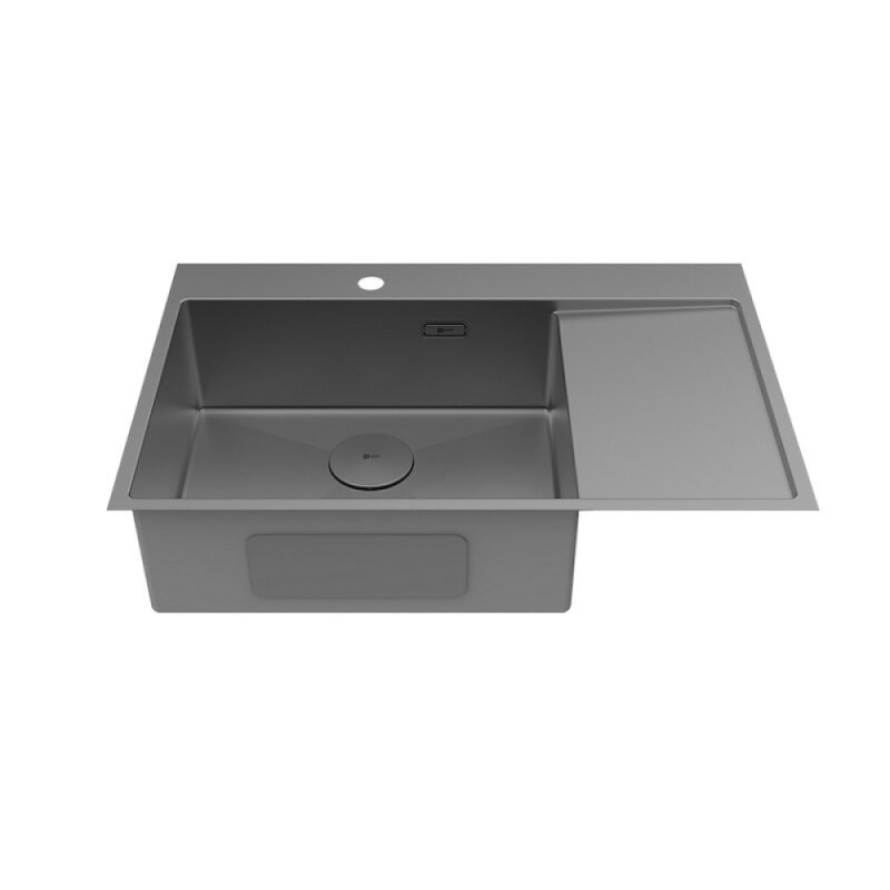Кухонная мойка Lemark Kezadra 780L/P 9936151/9936155, 78 см, левая/правая, нержавеющая сталь, PVD- nano покрытие, графит