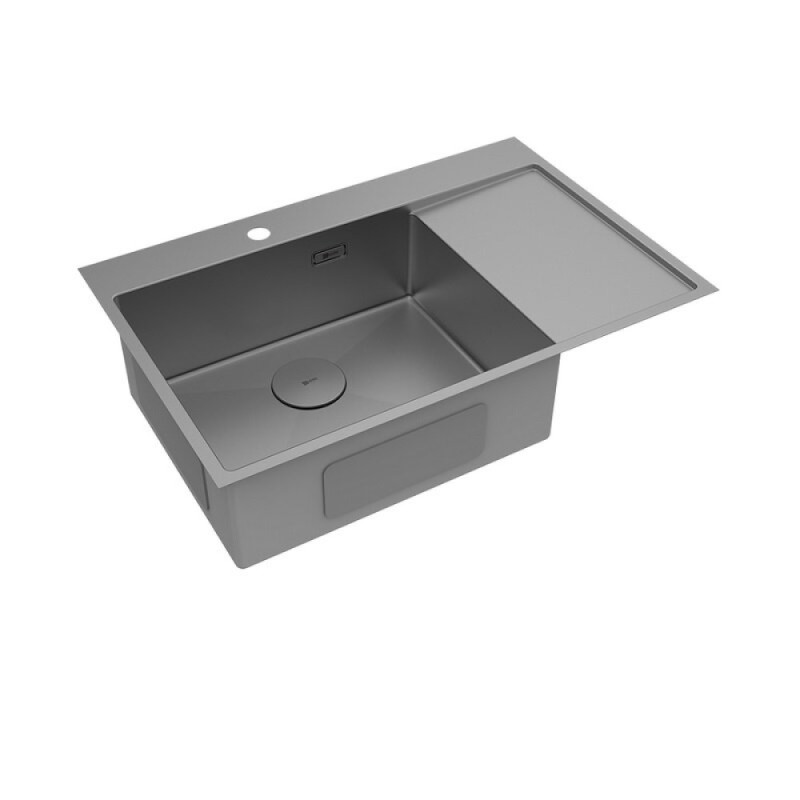 Кухонная мойка Lemark Kezadra 780L/P 9936151/9936155, 78 см, левая/правая, нержавеющая сталь, PVD- nano покрытие, графит
