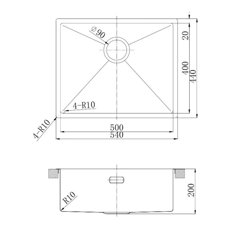 Кухонная мойка Lemark Olanga 540 9937125, 54 см, нержавеющая сталь