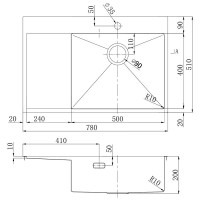 Кухонная мойка Lemark Kezadra 780L/P 9937149/9937153, 78 см, левая/правая, нержавеющая сталь