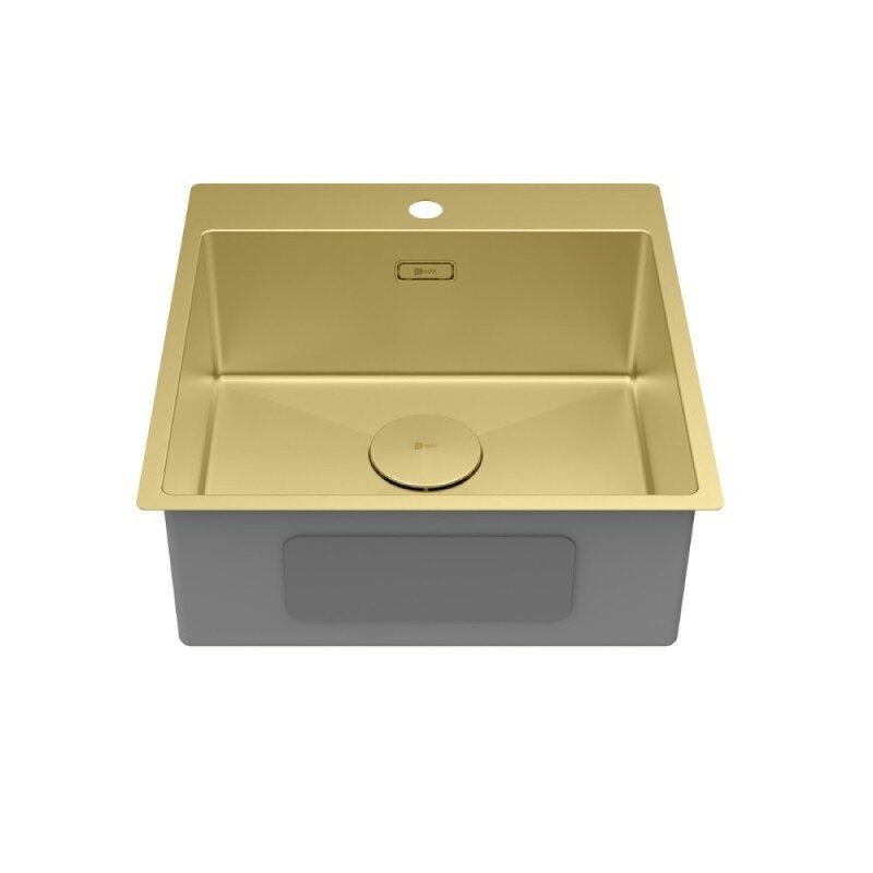 Кухонная мойка Lemark Janga 490 9938106, 49 см, PVD-покрытие, нержавеющая сталь, золото светлое