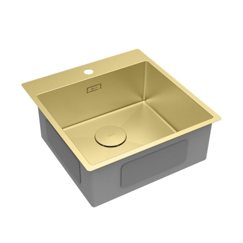 Кухонная мойка Lemark Janga 490 9938106, 49 см, PVD-покрытие, нержавеющая сталь, золото светлое