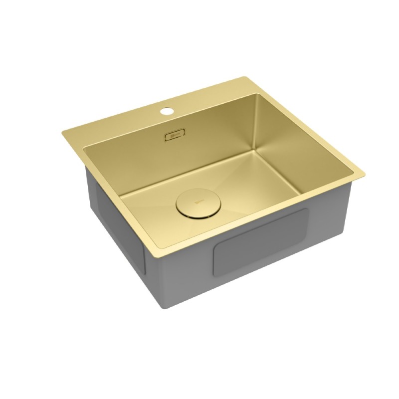 Кухонная мойка Lemark Janga 540 9938110, 54 см, PVD-покрытие, нержавеющая сталь, золото светлое