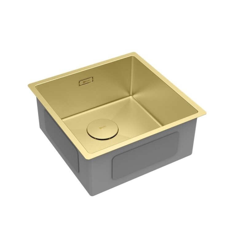 Кухонная мойка Lemark Olanga 400 9938122, 44 см, нержавеющая сталь, PVD-nano покрытие, золото светлое