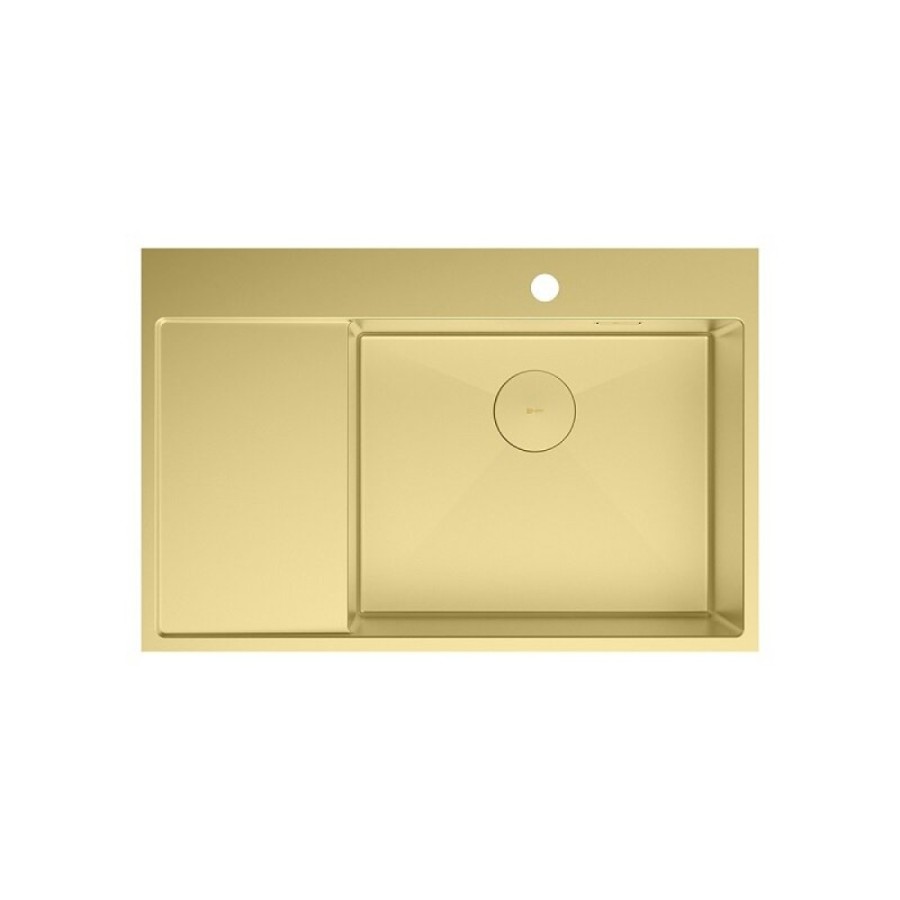 Кухонная мойка Lemark Kezadra 780L 9938150, 78 см, нержавеющая сталь, PVD-nano покрытие, золото светлое