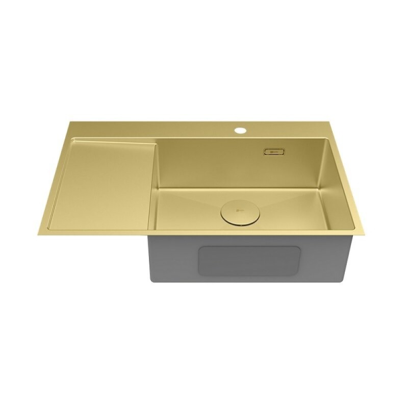 Кухонная мойка Lemark Kezadra 780L 9938150, 78 см, нержавеющая сталь, PVD-nano покрытие, золото светлое