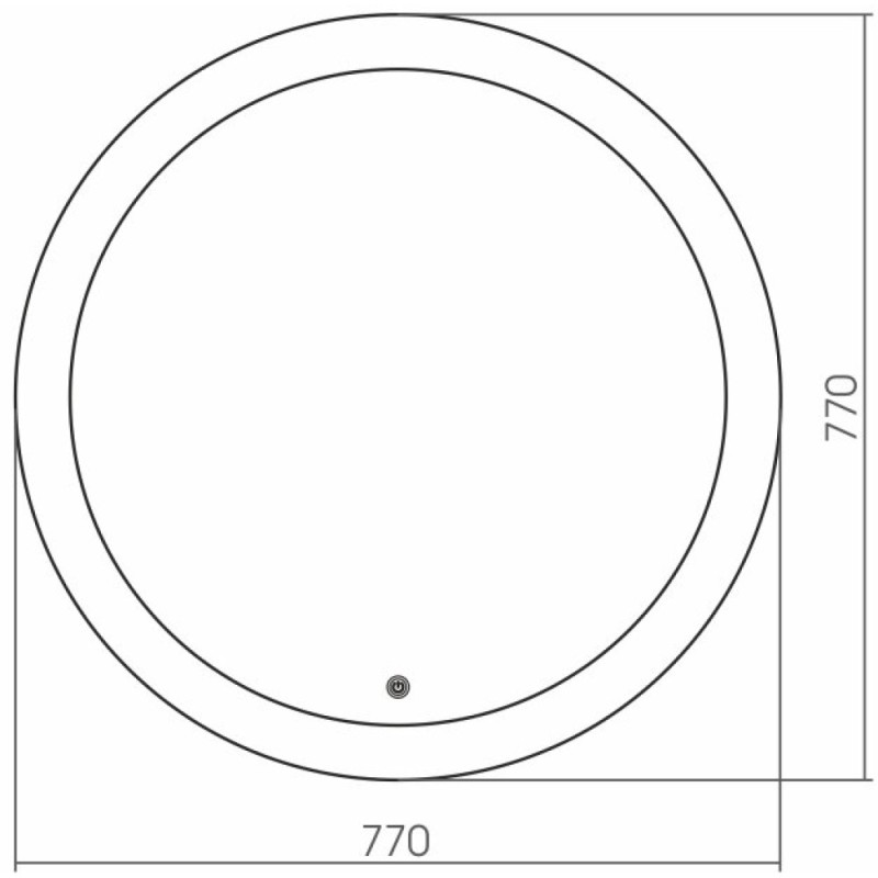 Зеркало Grossman Cosmo 9D770 77 x 77 см с подсветкой, сенсорный выключатель