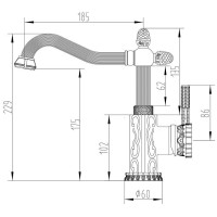 Смеситель для раковины Zorg Antic A 125 U-BR, бронза