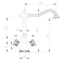 Смеситель Zorg Antic A 3005K-BR для кухонной мойки, античная бронза