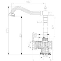 Смеситель Zorg Antic A 408K-BR для кухонной мойки, античная бронза