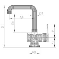 Смеситель Zorg Antic A 419 U-BR LOFT для раковины, античная бронза