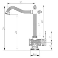 Смеситель Zorg Antic A 423 K-BR для кухонной мойки, античная бронза
