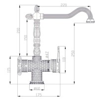 Смеситель для кухни Zorg Antic A 50 KF-BR с подключением фильтра, античная бронза