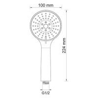 Душевая лейка WasserKRAFT A002, 3 режима, хром, 8.5 см
