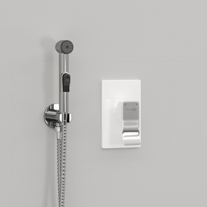 Гигиенический душ WasserKRAFT A010656WHITE, со смесителем, белый/хром