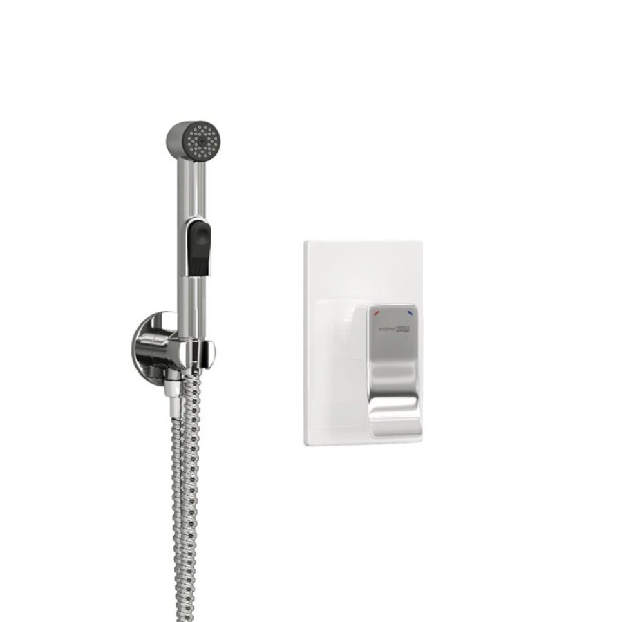 Гигиенический душ WasserKRAFT A010656WHITE, со смесителем, белый/хром