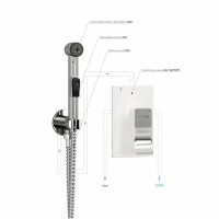 Гигиенический душ WasserKRAFT A010656WHITE, со смесителем, белый/хром