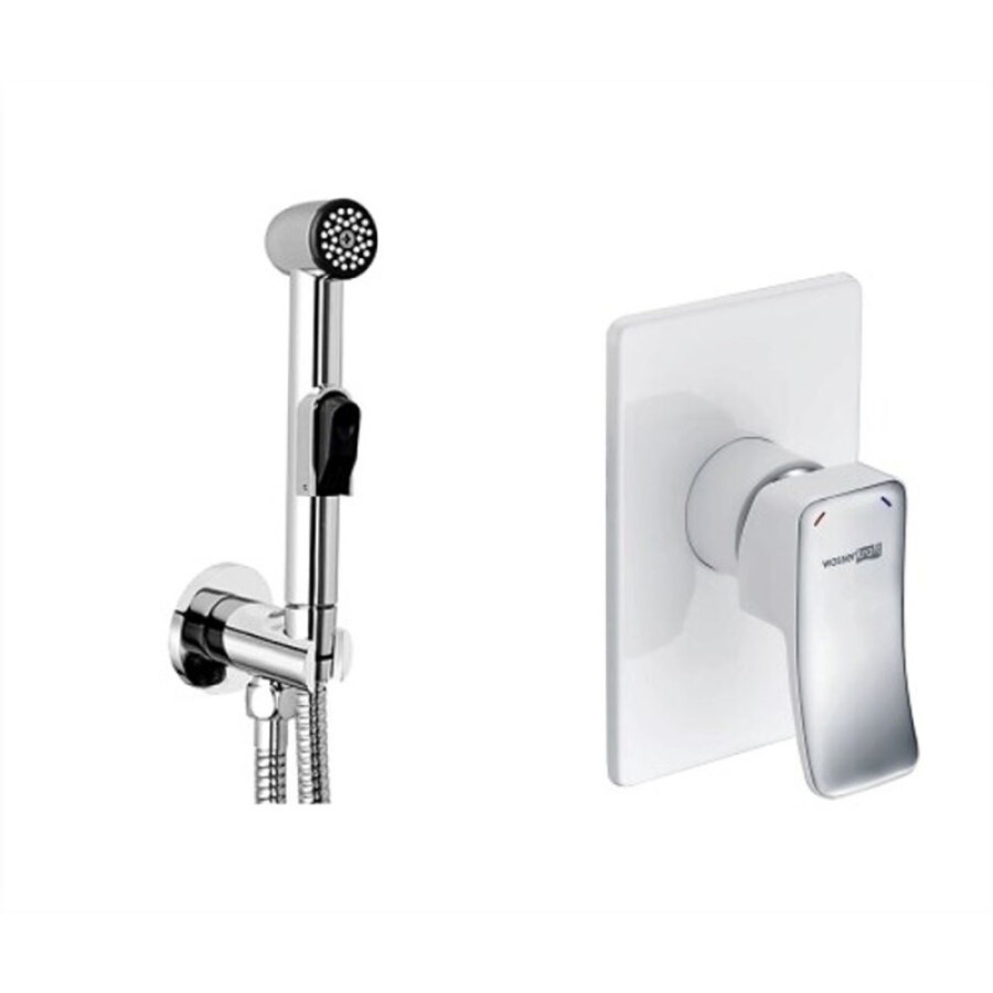 Гигиенический душ WasserKRAFT, A010657WHITE, со смесителем, белый/хром