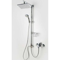 Душевой гарнитур WasserKRAFT A016 с верхним душем 22 х 14 см, хром