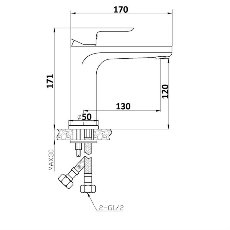 Смеситель Agger Gorgeous A0202100 для раковины, без донного клапана, хром