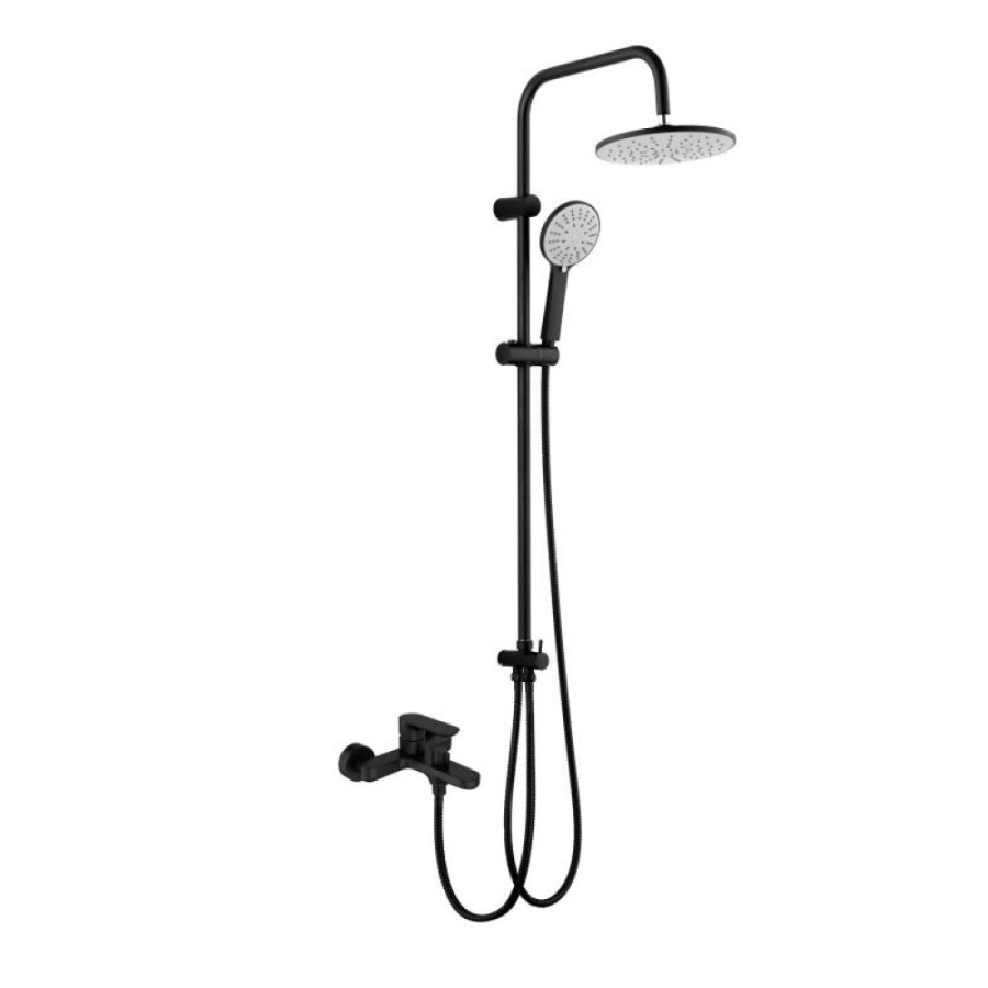 Душевая система Agger Breeze A0293544 с фиксированным изливом, черный матовый