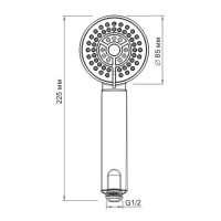 Душевая лейка WasserKRAFT A035, 3 режима, хром, 8.5 см
