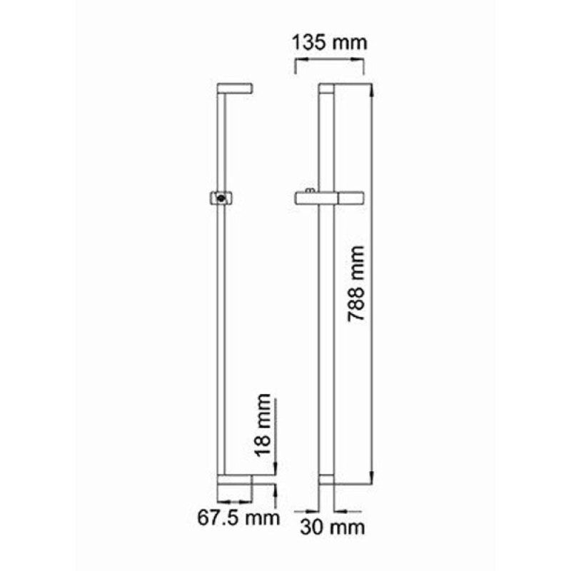 Душевая штанга WasserKRAFT A037, хром