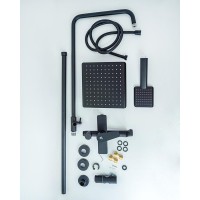 Душевая система Agger Brilliant с поворотным изливом, черный матовый, A0394444