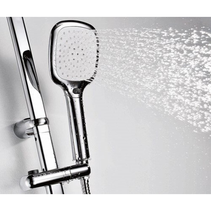 Душевой гарнитур WasserKRAFT A042 с верхним душем 30 х 20 см, хром