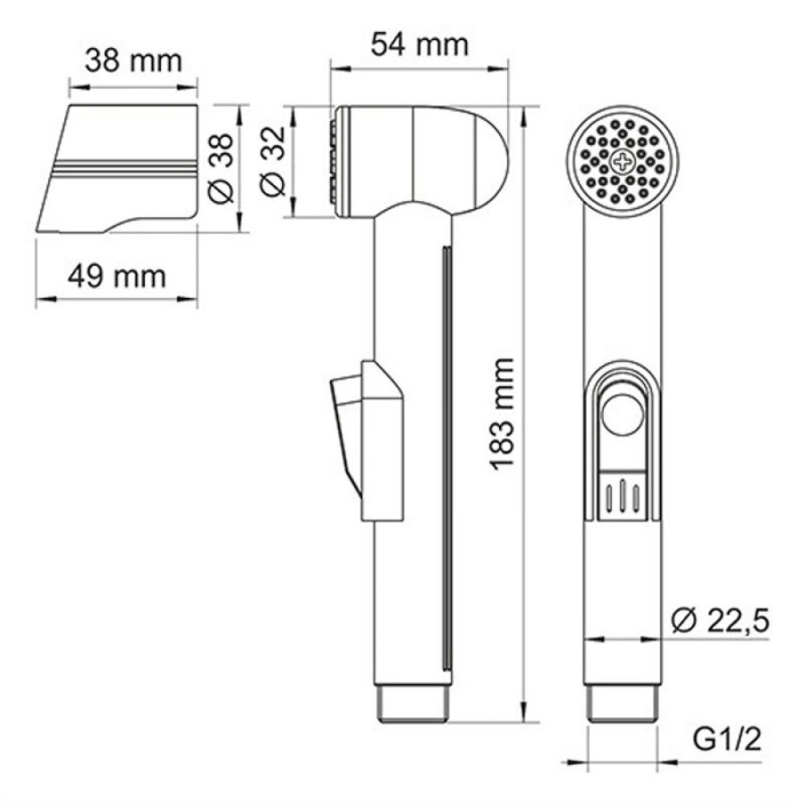 Гигиенический душ WasserKRAFT, A04200, со смесителем, матовый хром