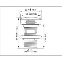Донный клапан WasserKRAFT Exter А046, с переливом, светлая бронза