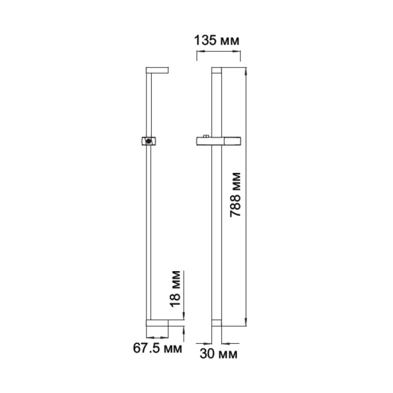 Душевая штанга WasserKRAFT A048, бронза