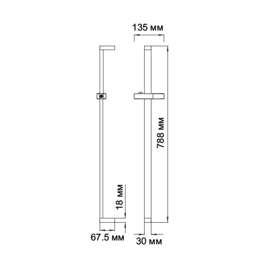Душевая штанга WasserKRAFT A048, бронза