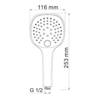 Душевая лейка WasserKRAFT A050, 3-функциональная, светлая бронза