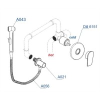 Гигиенический душ WasserKRAFT, A06156, со смесителем, хром