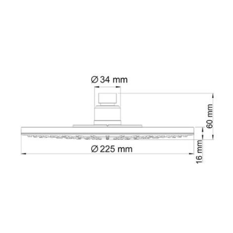 Верхний душ WasserKRAFT A067, 22,5х22,5 см, 1 режим струи, без держателя
