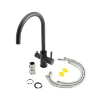 Смеситель для кухни Agger Zest A0700744, с возможностью подачи фильтрованной воды, чёрный матовый