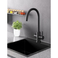 Смеситель для кухни Agger Zest A0700744, с возможностью подачи фильтрованной воды, чёрный матовый