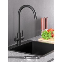 Смеситель для кухни Agger Zest A0700744, с возможностью подачи фильтрованной воды, чёрный матовый