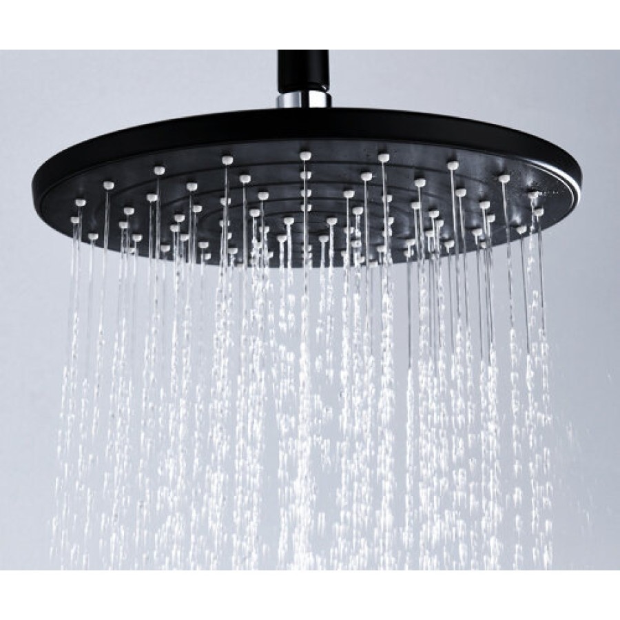 Верхний душ WasserKRAFT A077, D 22,5 см, 76 форсунок, 1 режим струи, без держателя, черный