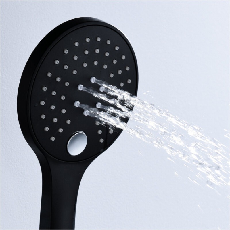 Душевая лейка WasserKRAFT Elbe 7400 A078 3-функциональная, черный Soft-touch