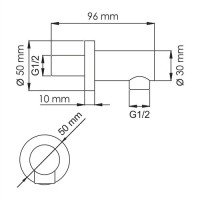 Подключение шланга WasserKRAFT A082, цвет - черный