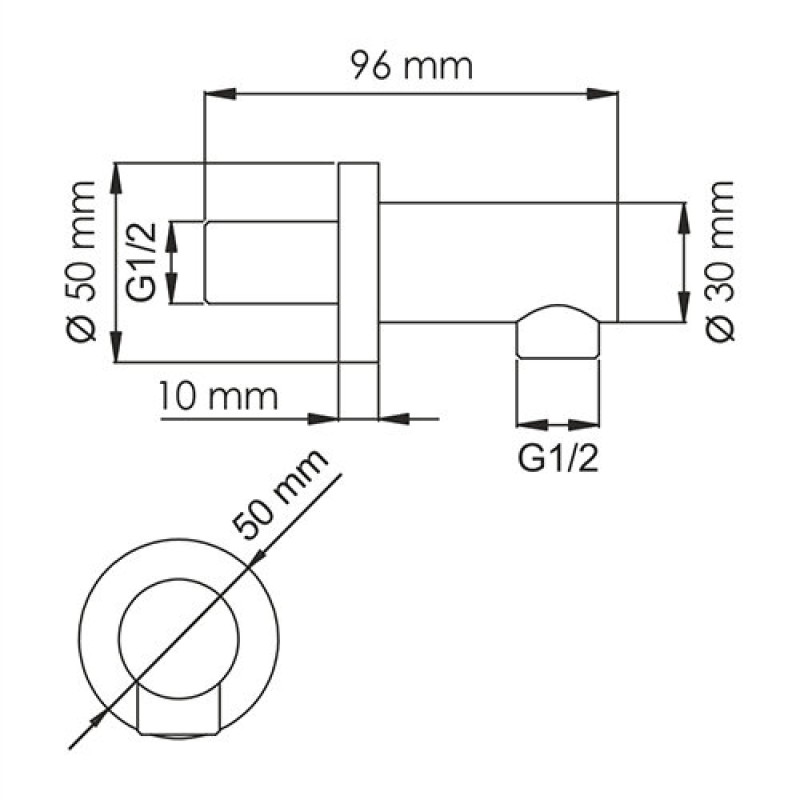 Подключение шланга WasserKRAFT A082, цвет - черный